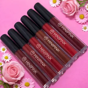 [Dapat 6 pcs] PROMO Lip Cream 6 Warna Lip Glaze Matte Liquid Lipstick Transferproof Lipcream Lip Matte Glossy Tahan Air Lip Stain Waterproof Minipink  Kosmetik Bibir product