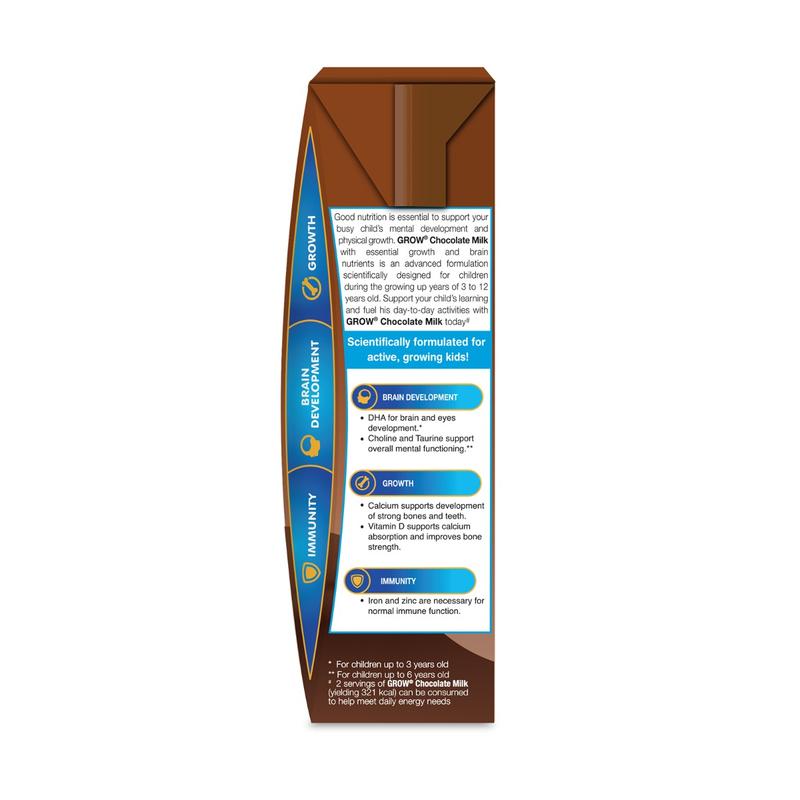[Bundle of 2] GROW Growing Up Milk for Kids - Ready-To-Drink Chocolate (3 - 12 years) - 4x180ml 1