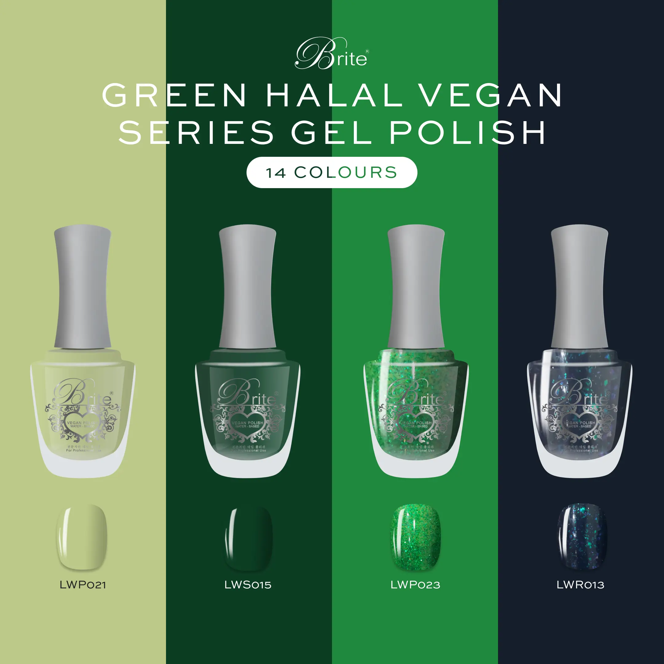 Brite Halal Vegan Nail Polish (Green Series)