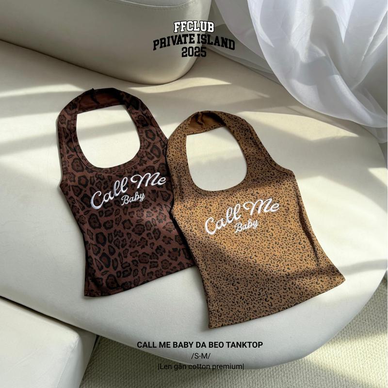 [CÓ TÁCH SET] ÁO TANKTOP LOGO THÊU CALLME BABY & QUẦN SHORT NỈ CARO - FRIENDS FOREVER CHÍNH HÃNG