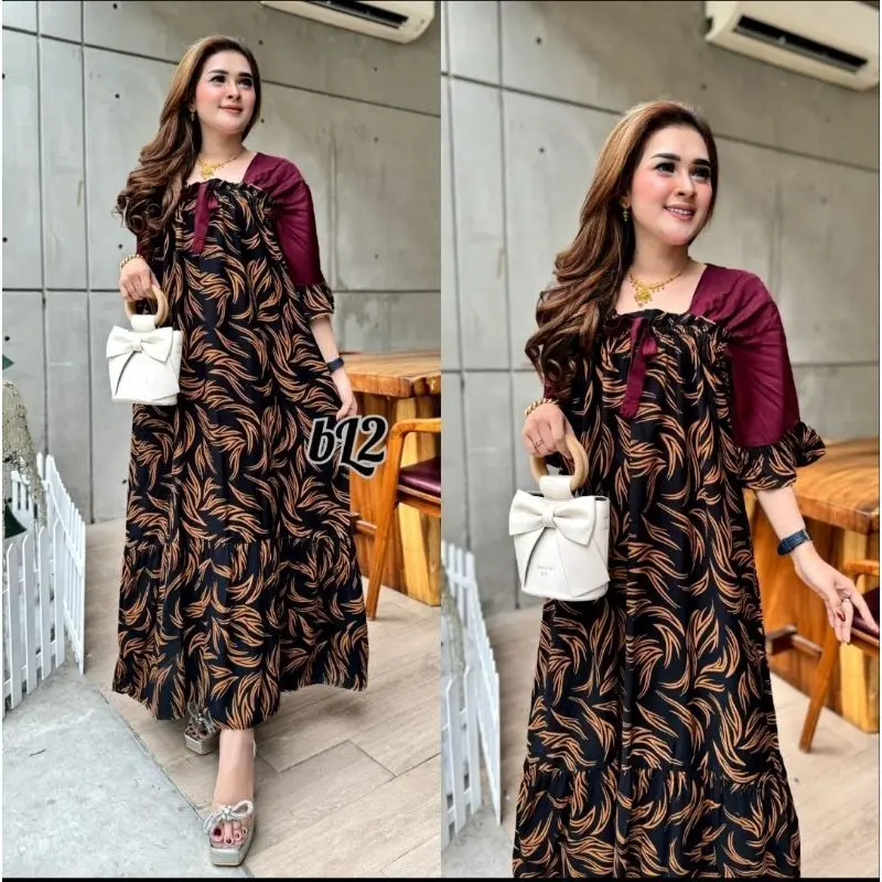 GECCA DRESS JUMBO LD 120 RAYON MOTIF TERBARU MODEL KEKINIAN RAYON TEBAL 4