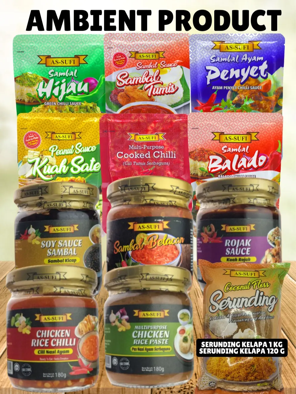 AMBIENT PRODUCT AS-SUFI READY TO EAT & READY TO COOK