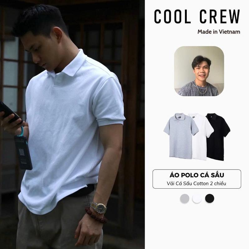 [COOLCREW x thanhdongian] Áo Polo Cá Sấu COOLCREW Vải Cotton Cá Sấu 2 Chiều Unisex Menswear Phong Cách Hàn Quốc Năng Động