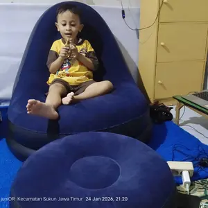 WildJoy Camp Sofa Angin Outdoor Sofa Gaya Kasual Sofa Lipat Bantalan Udara Malas Dengan Sofa Tiup Pijakan Kaki Tanpa Pompa