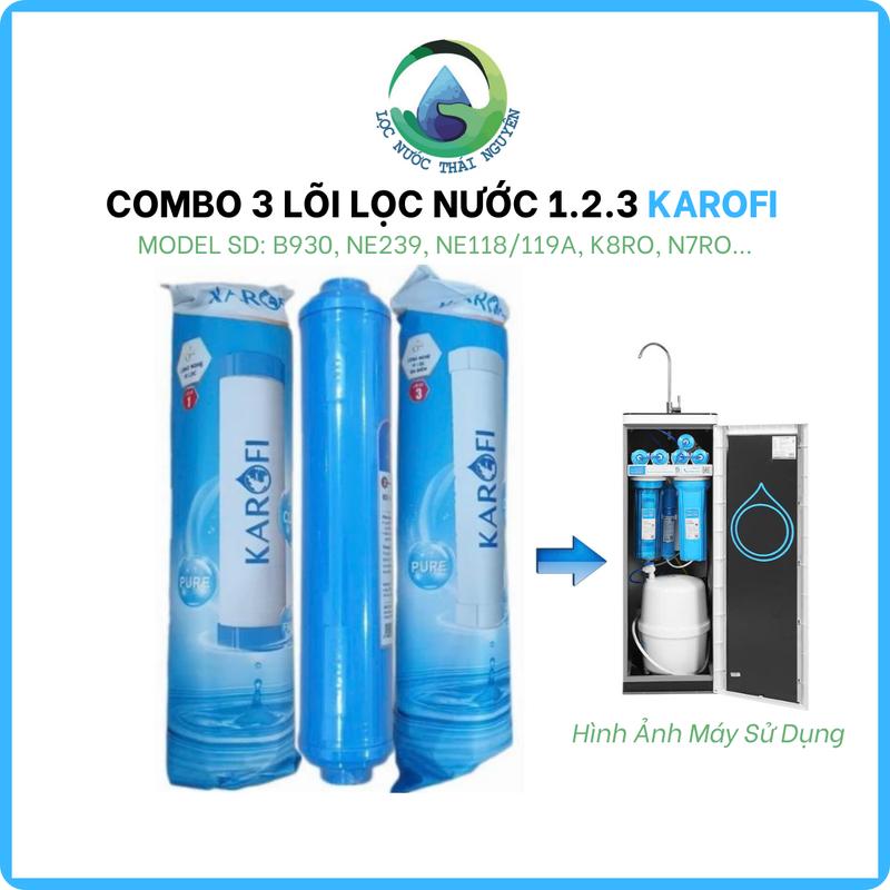Bộ 3 Lõi Lọc nước Karofi số 123 dành cho model NE239, B930, E9RO, E8RO, NE118, NE119A/U, N7RO