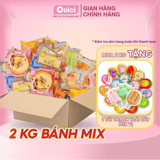 Thùng Bánh Mix Đài Loan 2kg 25-33 bánh - Bếp Của mẹ Onici - kèm quà tặng