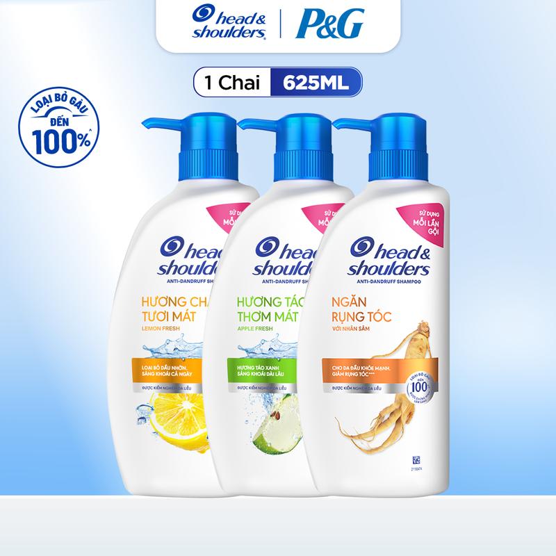 [FS BAU] Dầu Gội Sạch Gàu HEAD&SHOULDERS Suôn Mềm Óng Mượt Chai 625MLHương Chanh/Táo Bạc Hà/ Nhân sâm
