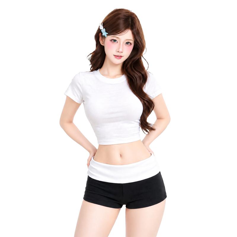 Quần Đùi Nữ Cạp Trễ Kiểu Gập Eo PINKSTORE29 Phong Cách Năng Động Q122