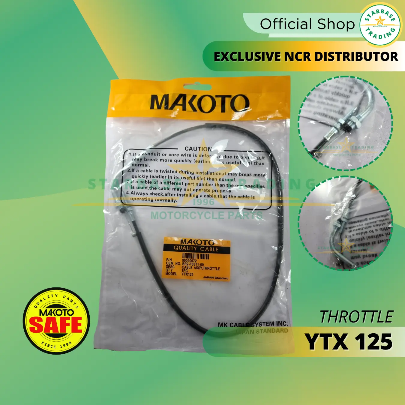 Makoto | Cable Assy | YTX 125 | Choke | Clutch | Front Brake