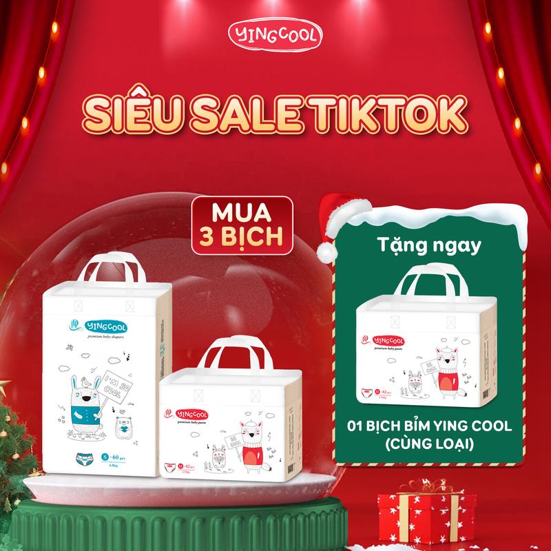 Tặng 01 Bịch Bỉm cùng loại - Combo 3b Bỉm YINGCOOL Size NB64 SD60 MD56 MQ50 L48 XL44 XXL42 XXXL40 tã bỉm Cho Bé