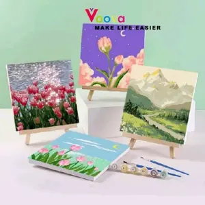 PAINTING By number kit ukuran 20x20cm kanvas siap lukis Aesthetic