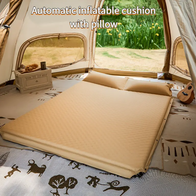 Outdoor lightweight and portable camping camping floor tent inflatable mattress automatic air mattress bed sleeping mat floor mat household automatic inflatable mattress single double portable inflatable bed