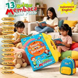 COD Tersedia, Buku Belajar Anak Elektronik 3 Bahasa Touch Sensor, 26 Halaman Konten Lengkap: Huruf Abjad, Angka 1-100, Hewan, Tumbuhan, Kendaraan, Buah, Sayur, Warna, Profesi, Bentuk. Suara Indonesia-Inggris-Arab. untuk Balita, TK, PAUD Usia 1-10 Tahun