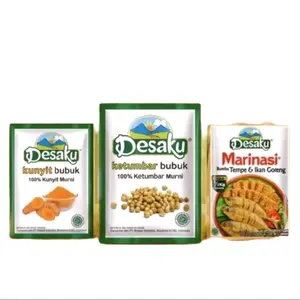 Desaku bumbu instan , kunyit bubuk , ketumbar bubuk , bawang putih bubuk , marinasi isi 12 sachet