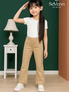 Celana Cutbray Anak Perempuan 5-14 Tahun Twill Combed Melar Pinggang Karet