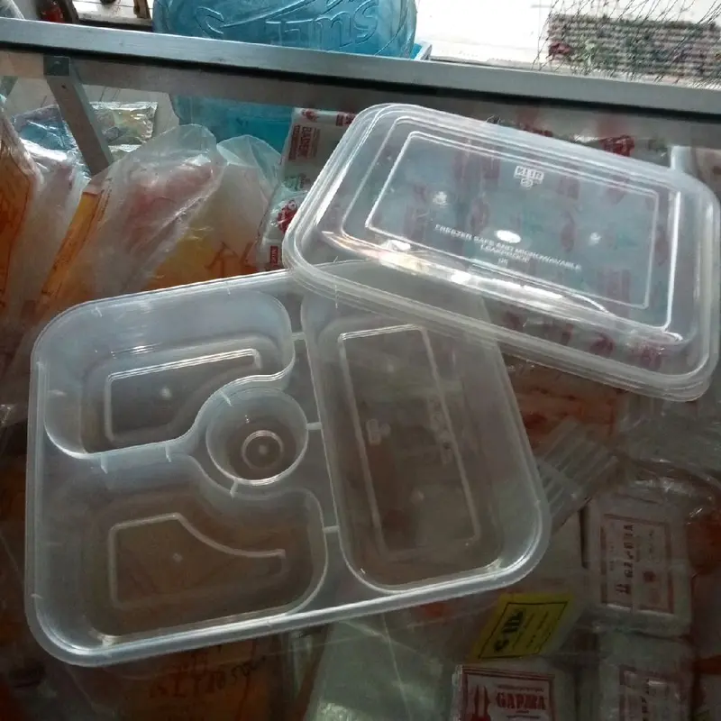 Kotak Makan Plastik 3 Sekat Thinwall Bento 3 Sekat Box Bento 3 Sekat 0