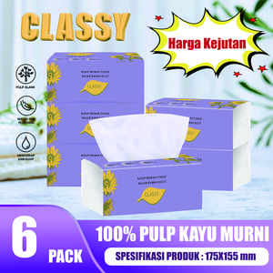【Promo 】10 pcs Tisu wajah 300 helai 3ply Tisu murah gratis ongkir halus lembut aman untuk kulit bayi Ukuran tisu 155mm x 175mm -CLASSY
