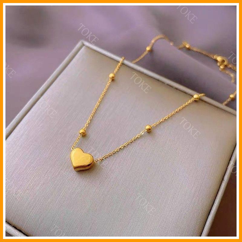  Dây chuyền xinh nữ khống gỉ Vòng cổ hình trái tim trang sức titan Hàn Quốc 