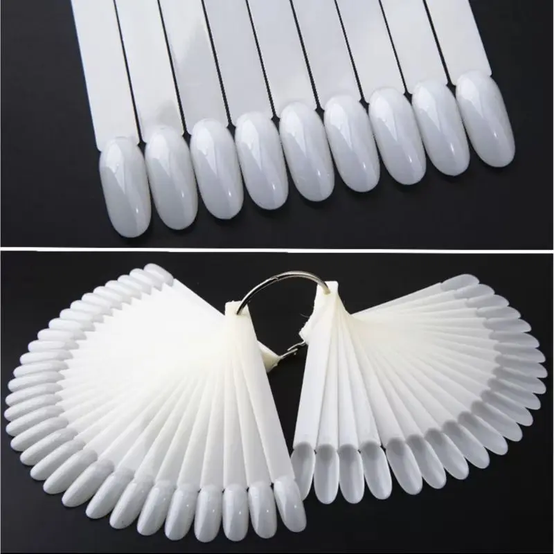 Nail art display ring oval isi 50 / kuku contoh / kukupalsu / gelpolish / kutek gel / kuku latihan / warna 1