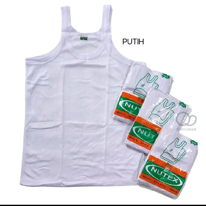 Singlet Dewasa Pria Ukuran Katun Cowok Kaos untuk Cowok dari Bahan Katun Putih Remaja 0