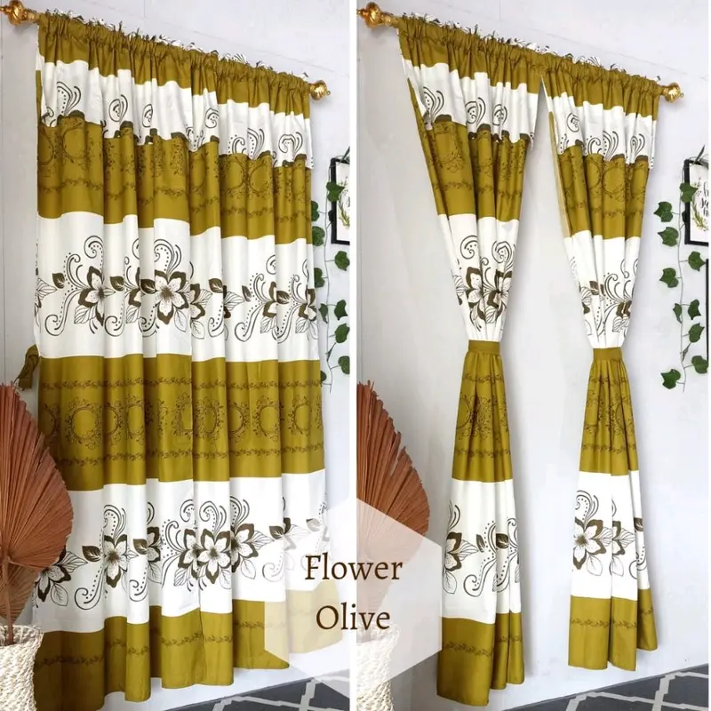 GORDEN SERUT JENDELA DAN PINTU BAHAN KATUN PAKET HEMAT ISI 5 PCS KAIN JENDELA Tali Katun Elegant Curtain 1
