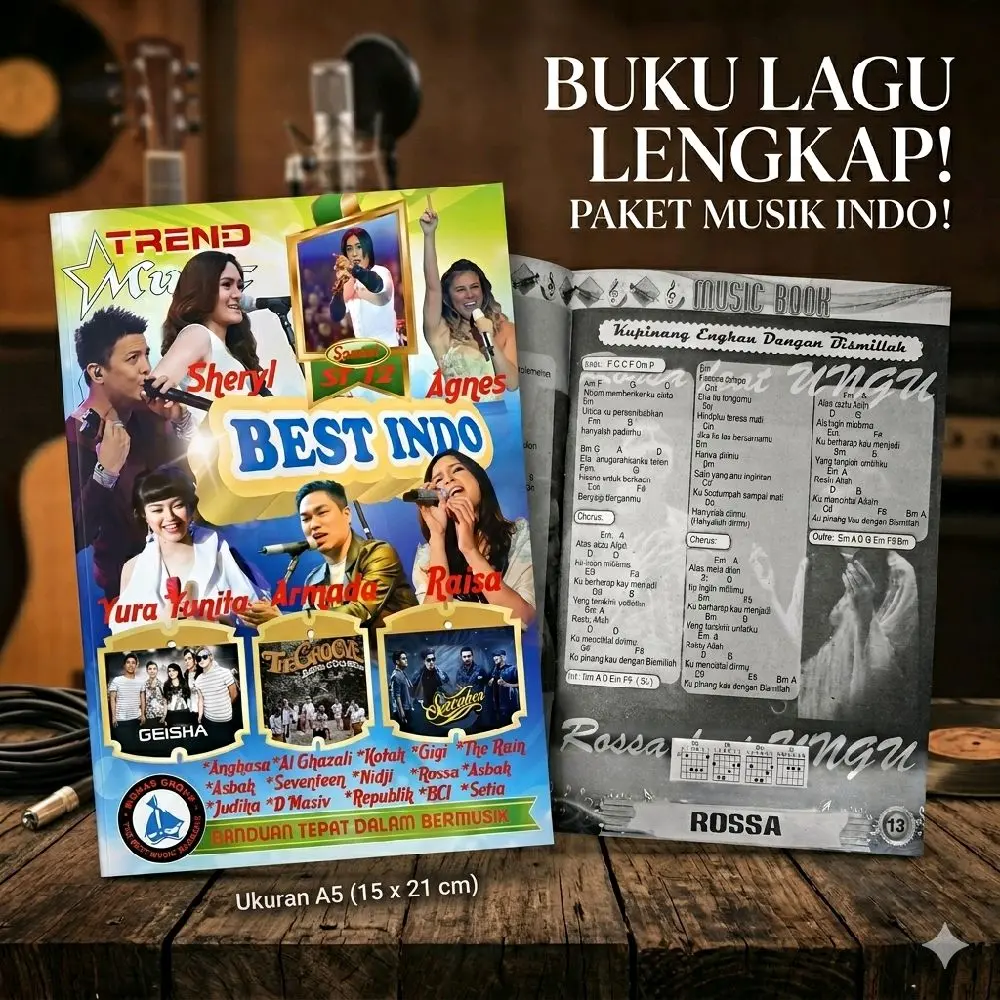 Trend Music Buku Lagu Hits 2000-an & 2010-an Terlengkap Chord Gitar Lirik Lagu Era Milenial Ukuran A5 15x21 cm Buku Musik Nostalgia SMA Anak Muda Habits