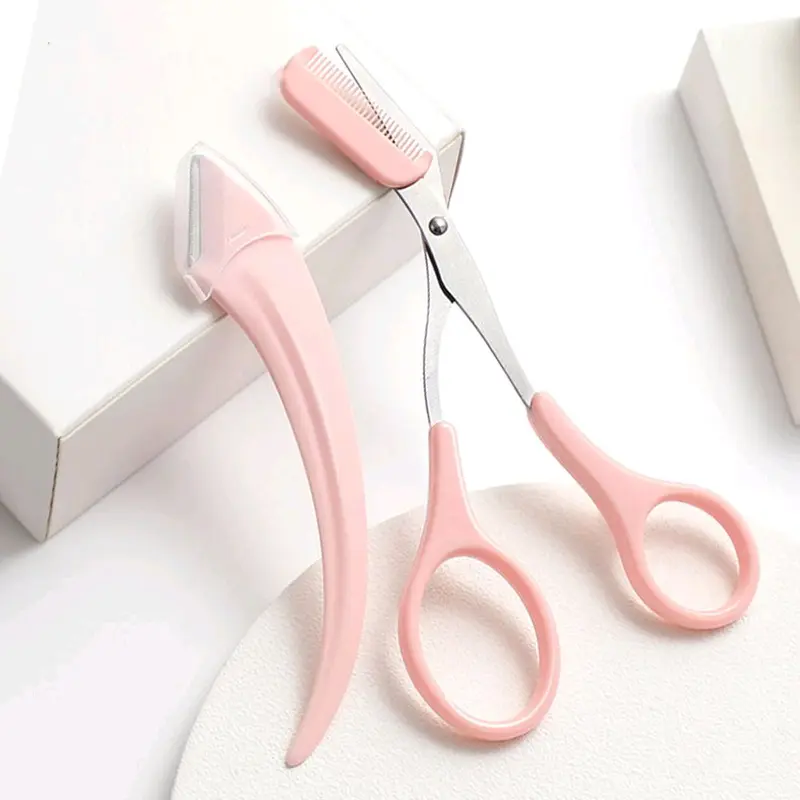 Gunting Alis + Pencukur Alis 2in1 Beituo Manual Eyebrow Trimmer isi 2pcs 1
