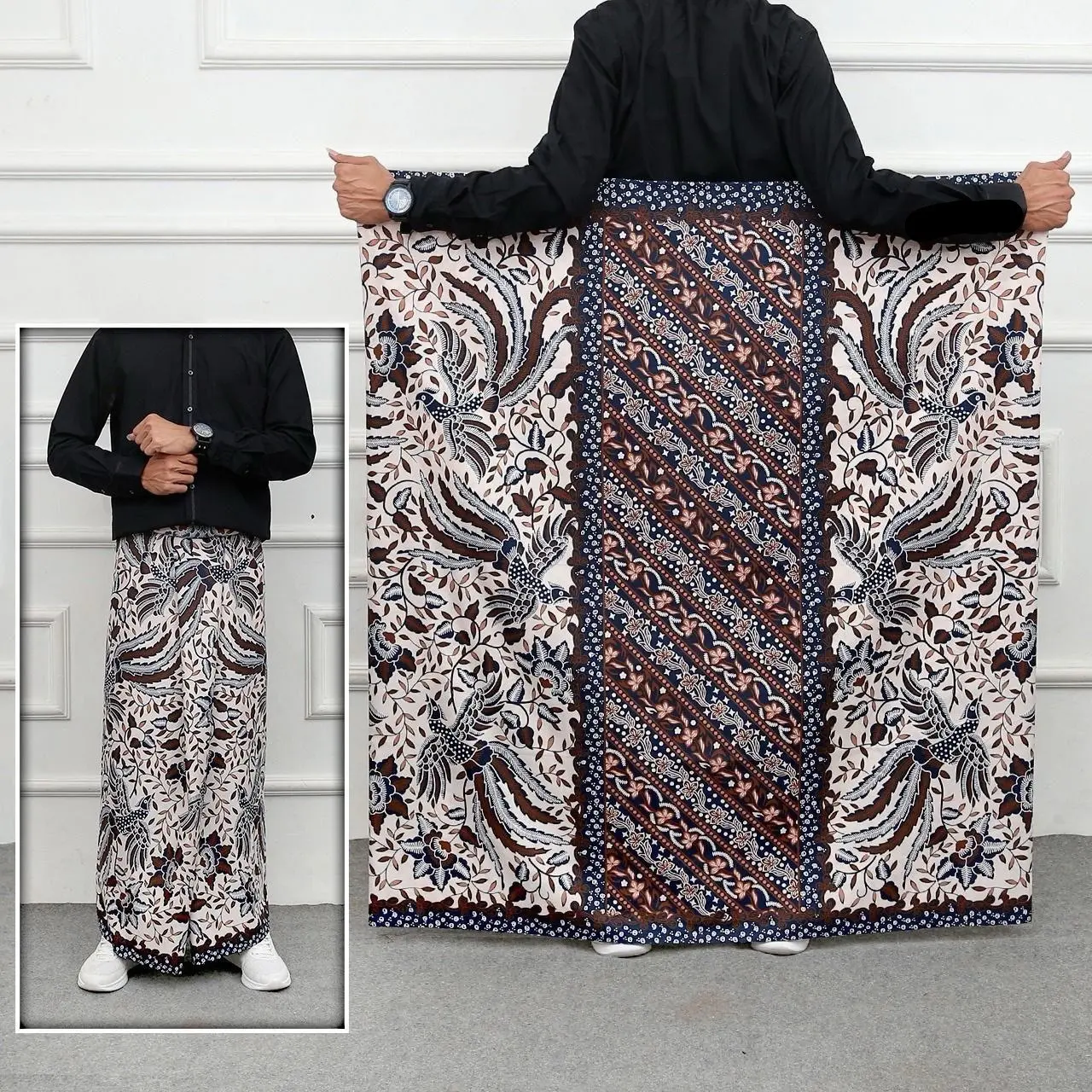 Sarung Batik Halus Dewasa Motif Abstrak 120x220 - Katun, Muslim Pria Santri