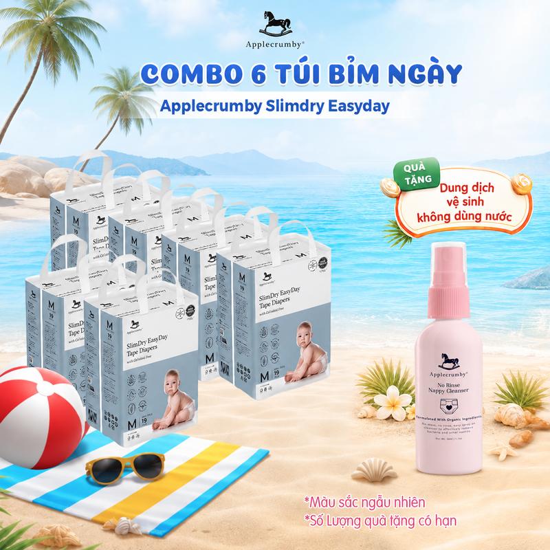 Bỉm tã dán/ quần Ngày mini Applecrumby Slimdry EasyDay cho bé từ sơ