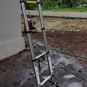 Garansi 10 tahun Tangga lipat teleskopik multifungsi 1,7/2,1/2,5/2,9 juta Portabel Tangga teleskopik tanpa siku Tangga lipat berbahan paduan aluminium