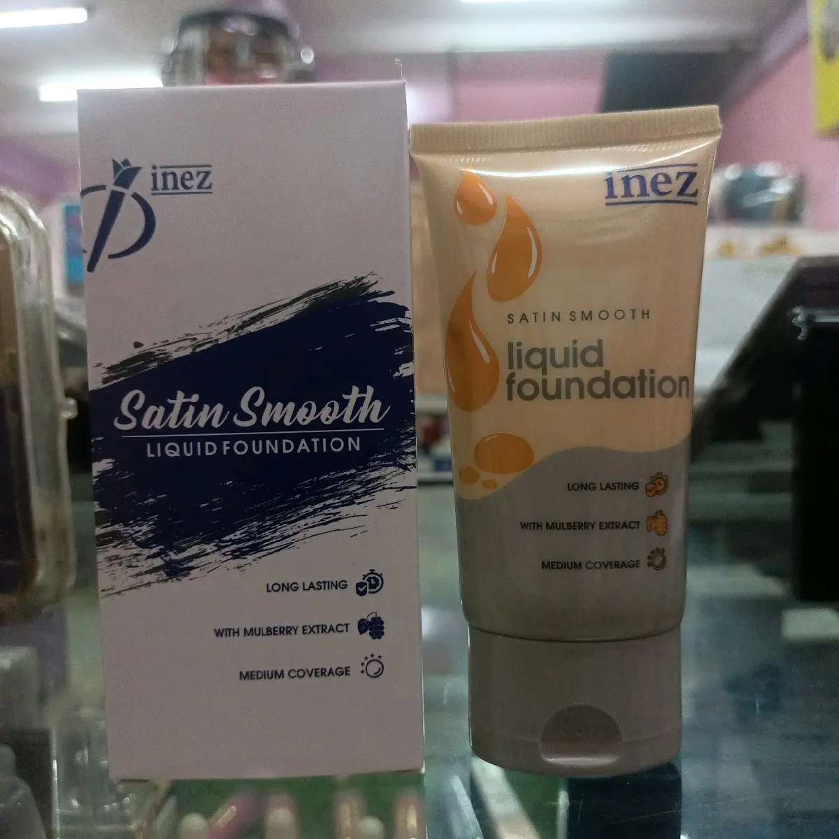 inez satin smooth Liquid foundation Tahan Lama Kontrol Minyak