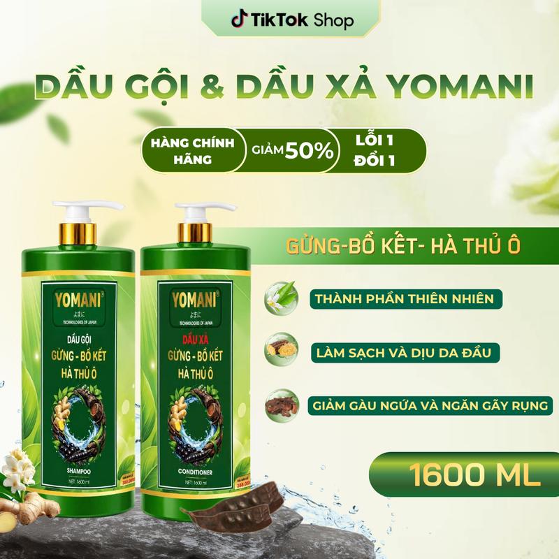 Dầu Gội Xả Thảo Dược Chiết Xuất Thiên Nhiên YOMANI - Hỗ Trợ Giảm Rụng Tóc, Phục Hồi Tóc