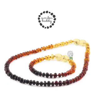 Amber Buddy | XR42R1 Kalung & Gelang Amber Bayi Rainbow Glossy - 32cm & 14cm.