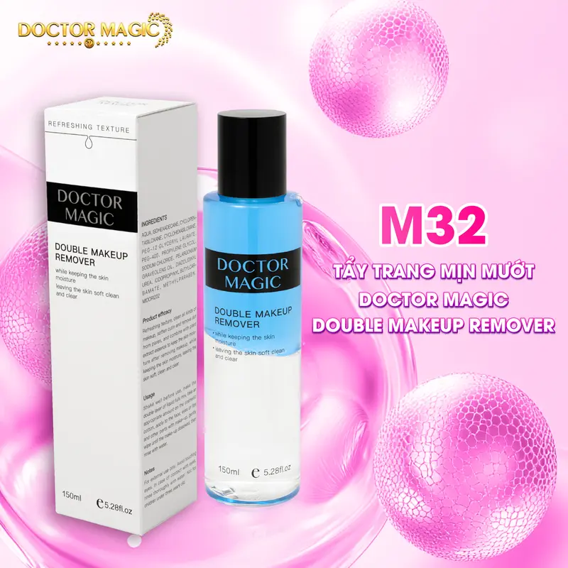 M32 - Tẩy Trang Mịn Mướt Doctor Magic - Double Makeup Remover - 150ml - Nước Tẩy Trang 5