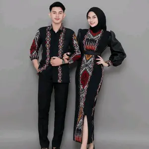 Good Ethnic - Baju Tenun Couple Dre Katun Dewasa Setelan Kondangan Sarimbit Pesta Batik Keluarga