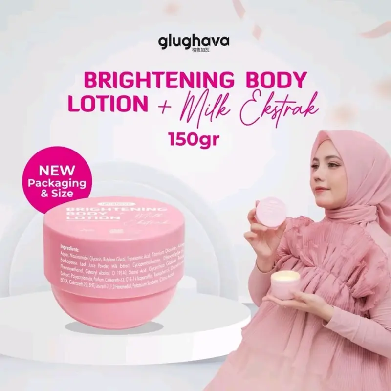 New Upgrade size 150gr Glughava brightening body lotion+milk ekstrak 0