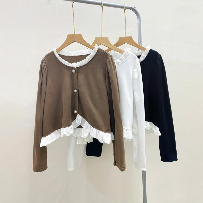  Áo Sơ Mi Bigsize Kiểu Thiết Kế Bèo Xinh Xắn Nữ Tính Chất Vải Gân Tăm Mềm Mại SM46 Top Jean Top Jean Nhung Kem Voi Women 