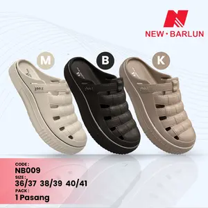 NEW BARLUN Sandal Wanita NB009 Terbaru/Sepatu Sendal Slip On New Barlun II Sendal Karet Kekinian