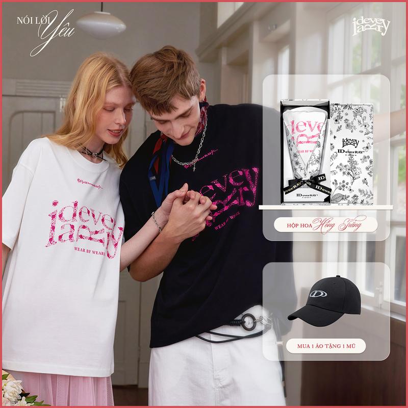 [20.10 HỘP HOA TRẮNG] Áo thun IDeverRAY quà tặng ý nghĩa thay lời Yêu [Darling - Yêu Dấu] unisex 100% cotton cao cấp 260gsm