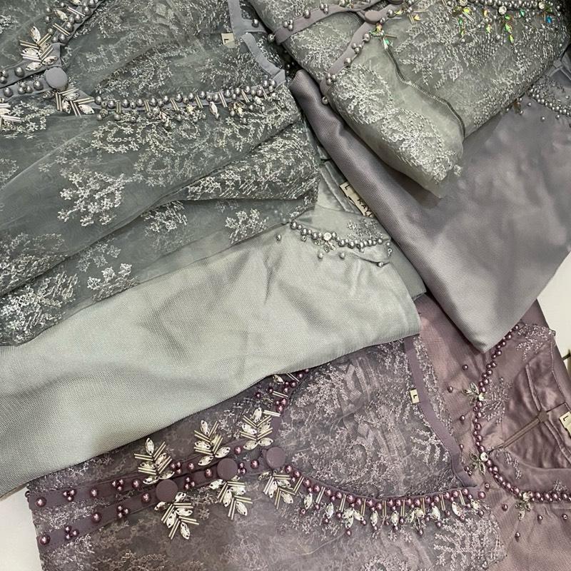 Ghalya Dress Versi 2 Satin Silk Lapis Tile mix brokat Payet || RONAACHRISS 7