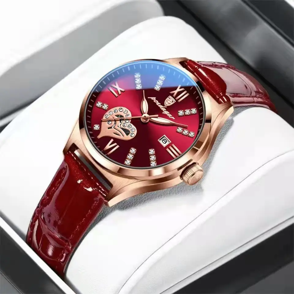 Ladies' Watch Calendar Waterproof Night Light Student Watch Korean Edition Fashion Trend Leather Strap Elegant Quartz Watch
