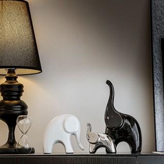 Tượng động vật bằng gốm trang trí nội thất bộ 3 con voi phong cách Bắc Âu quà tặng tân gia phòng khách