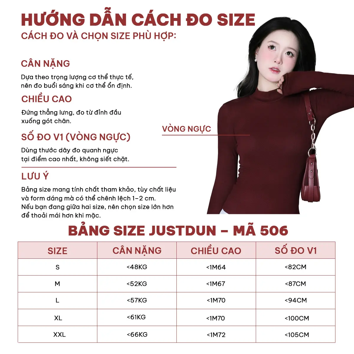 [DEAL XẢ KHO] Áo Thun Nữ Ôm Body Tay Dài, Cổ Cao 5 Phân JUSTDUN 506 - Chất Cotton Mịn Cao Cấp, Co Giãn 4 Chiều | BigBuy360 - bigbuy360.vn