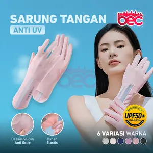 【BEC】 Sarung Tangan Anti UV Sarung Tangan Motor Wanita Kaos Tangan Panjang 28cm Kain Sutra Es Anti Selip Gloves