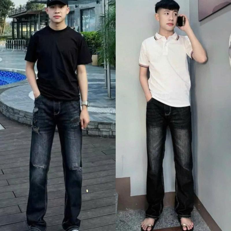  Quần jean nam ống suông fom rộng boy phố chất bò dày dặn mẫu mới cao cấp hót trend_MINH KHÔI SHOP01 Menswear Pants jean đen quần  jeans  nam quần  jean  nam  xanh  nhạt 
