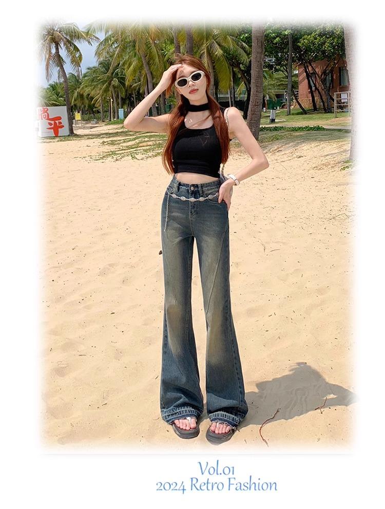 Product Introduction of Celana Jeans Wanita Highwaist Cutbray Jumbo Baggy Pants  Biru - Panjang wide leg jeans high  waist loose jeans  cutbray flare jeans gombrong retro denim outfit 2025 cut bray 001 9