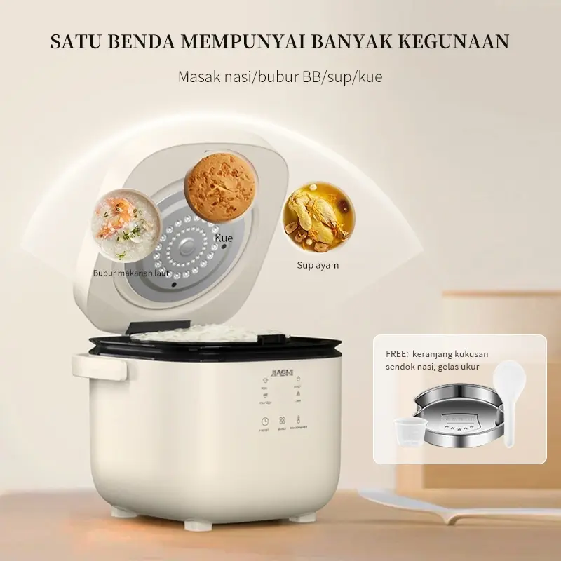 Penanak Nasi Portabel Edisi Pelajar/Hijau/Putih Air Sendok Cooker 1