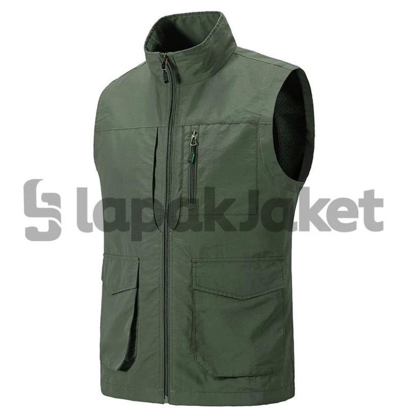 Lapakjaket/rompi vest pria outdoor/ rompi lapangan/rompi kerja/rompi casual Abu Navy Formal 3