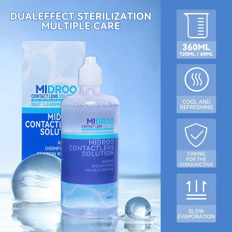 (Spend 158₱ Get 1 Free Lens)Midroo Multi-Purpose Contact Lens Care Solution 60ml/120ml/360ml EyeDrop 10ml Accessory Kit