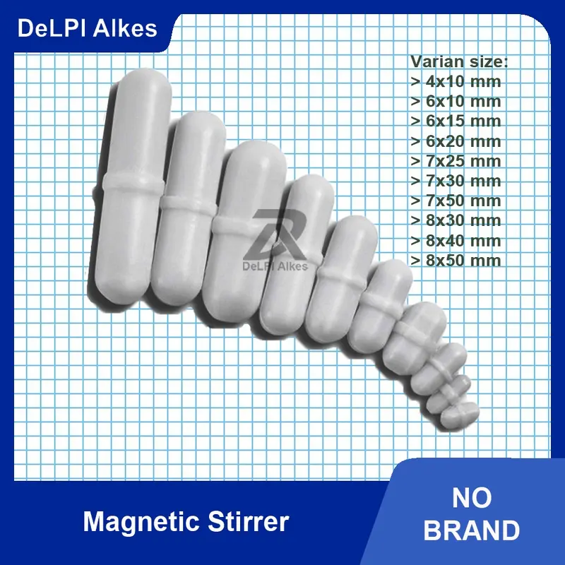 Magnetic Stirrer Magnetik Stir Stirer Stirring Spin Bar Magnet Pengaduk / Spinbar Mixer PTFE White 4x10 6x10 6x15 6x20 7x20 7x25 7x30 7x50 8x25 8x20 8x35 8x40 READY 0